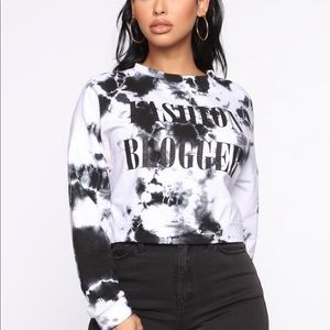 New long sleeve tie dye tee